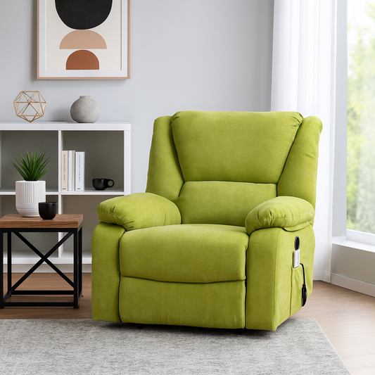 Fotoliu cu Masaj și Încălzire, Recliner Electric, Verde