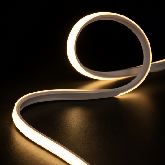 Banda LED RFAN Neon Flex incastrat monocolor YBL-1010 CC, 10W/m, 120 LED/m, 12V/24V, profil 14 × 10 mm, 1 metru