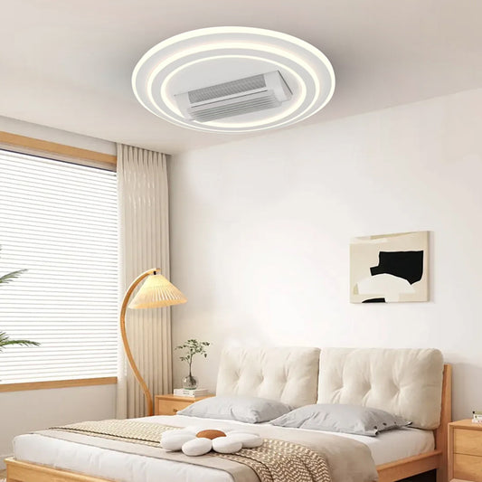 Lustra LED cu ventilator, DL2410-1, 6 Trepte de Viteză, Motor Cupru, Telecomandă, Mod Silențios