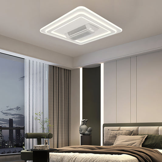 Lustra LED cu ventilator, DL2410-2, Design Patrat, Control Inteligent și Functionare Silentioasa – 6 Trepte de Viteza