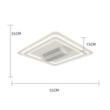 Lustra LED cu ventilator, DL2410-2, Design Patrat, Control Inteligent și Functionare Silentioasa – 6 Trepte de Viteza