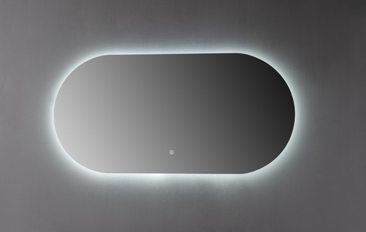 Oglinda LED Ovala Premium 120×60 cm, Lumina Spate, 3 Tipuri de Lumina – Calda, Rece, Neutra