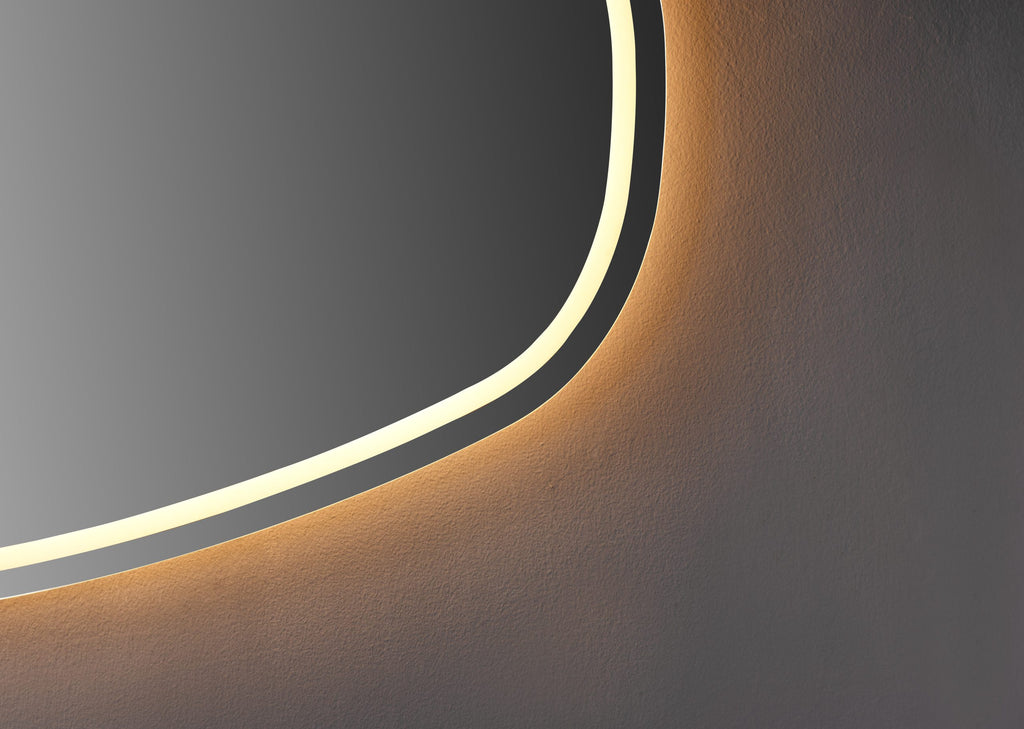 Oglinda LED Ovala Premium 150×85 cm, 3 Tipuri de Lumina – Calda, Rece, Neutra