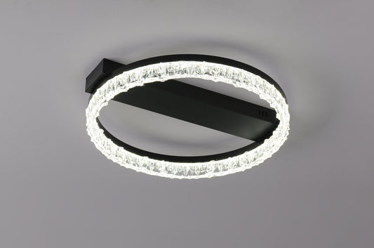 Lustra LED RFAN, Model T9898/1, cu Telecomanda, 3 Tipuri de Lumina, Intensitate Reglabila, 80W, Negru