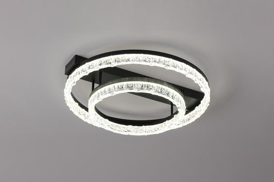 Lustra LED RFAN, Model T9898/2, cu Telecomanda, 3 Tipuri de Lumina, Intensitate Reglabila, 144W, Negru