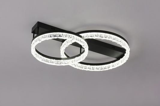 Lustra LED RFAN, Model T9899/2, cu Telecomanda, 3 Tipuri de Lumina, Intensitate Reglabila, 120W, Negru