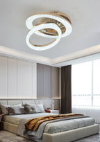 Lustra LED RFAN, Model J409/2, Cu Telecomanda, 3 Tipuri De Lumina, Intensitate Reglabila, 96W, Auriu