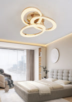 Lustra LED RFAN, Model J409/3, Cu Telecomanda, 3 Tipuri De Lumina, Intensitate Reglabila, 144W, Auriu