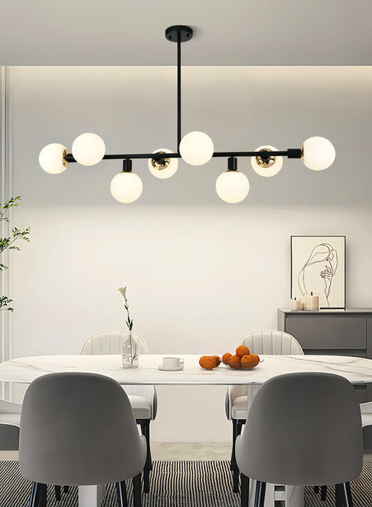 Lustra RFAN, Model F069/8, Cu Abajururi, 8 X E27, Negru