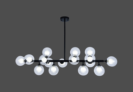 Lustra RFAN, Model F070/16, Cu Abajururi, 16 X G9, Negru
