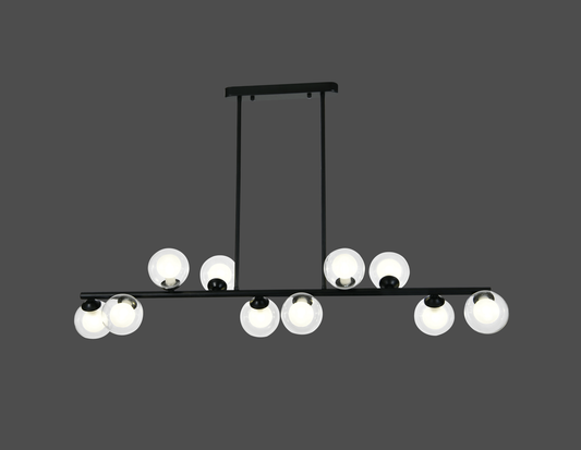 Lustra RFAN, Model F071/10, Cu Abajururi, 10 X G9, Negru