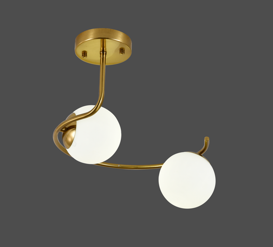 Lustra RFAN, Model F78/2, Cu Abajururi, 2 X E27, Auriu