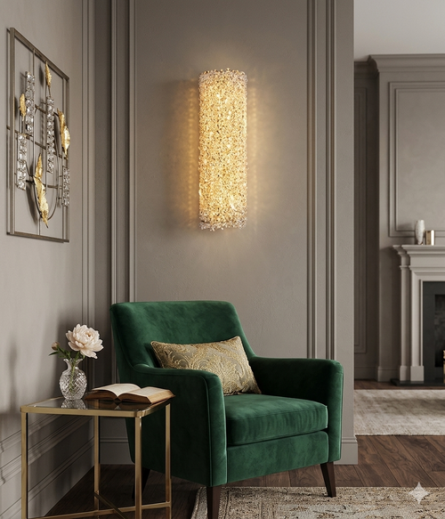 Aplica LED RFAN, Model H98023-H400, Textura Cristal, 3 Tipuri De Lumina, 16W, Auriu