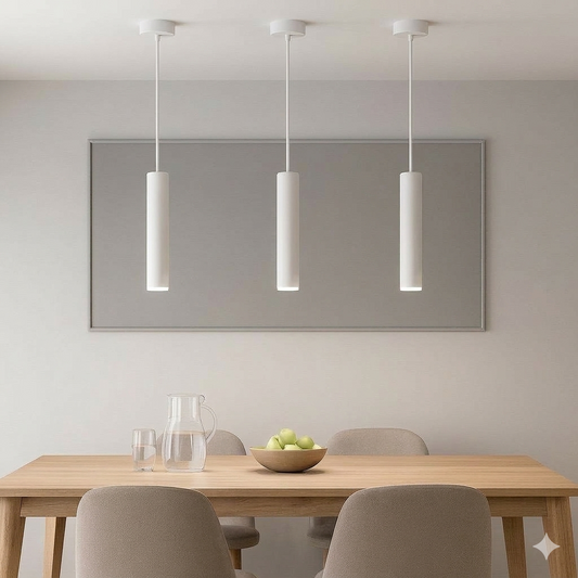 Pendul RFAN, Model H608D-300, 1 x GU10, Inaltime Reglabila, Alb