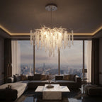Candelabru RFAN, Model 33001/600, Textura Cristal, Metal, 8 X E14, Argintiu