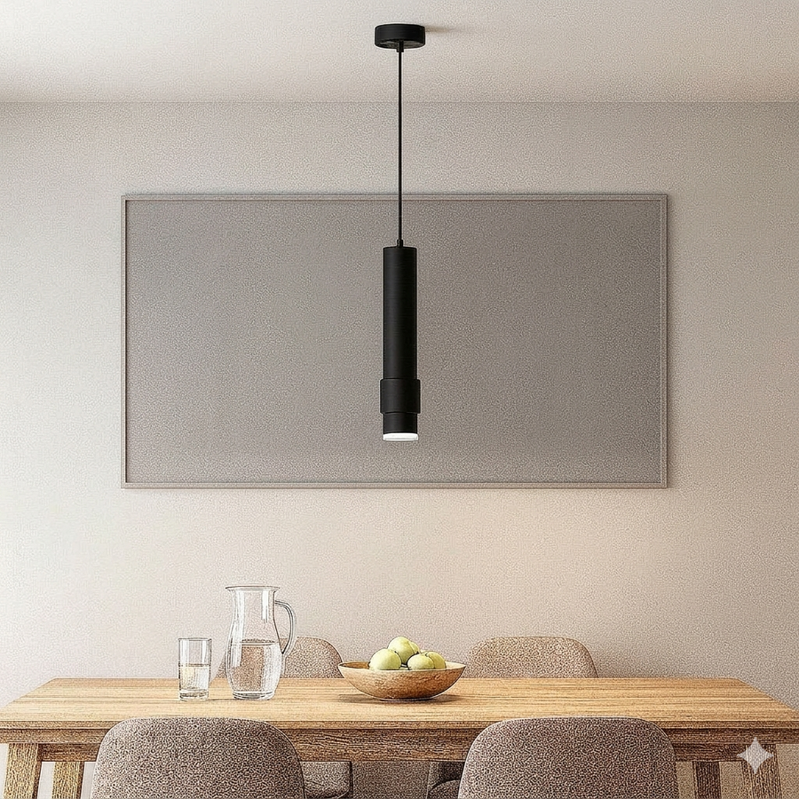 Pendul RFAN, Model WL611L, 1 x GU10, Inaltime Reglabila, Negru