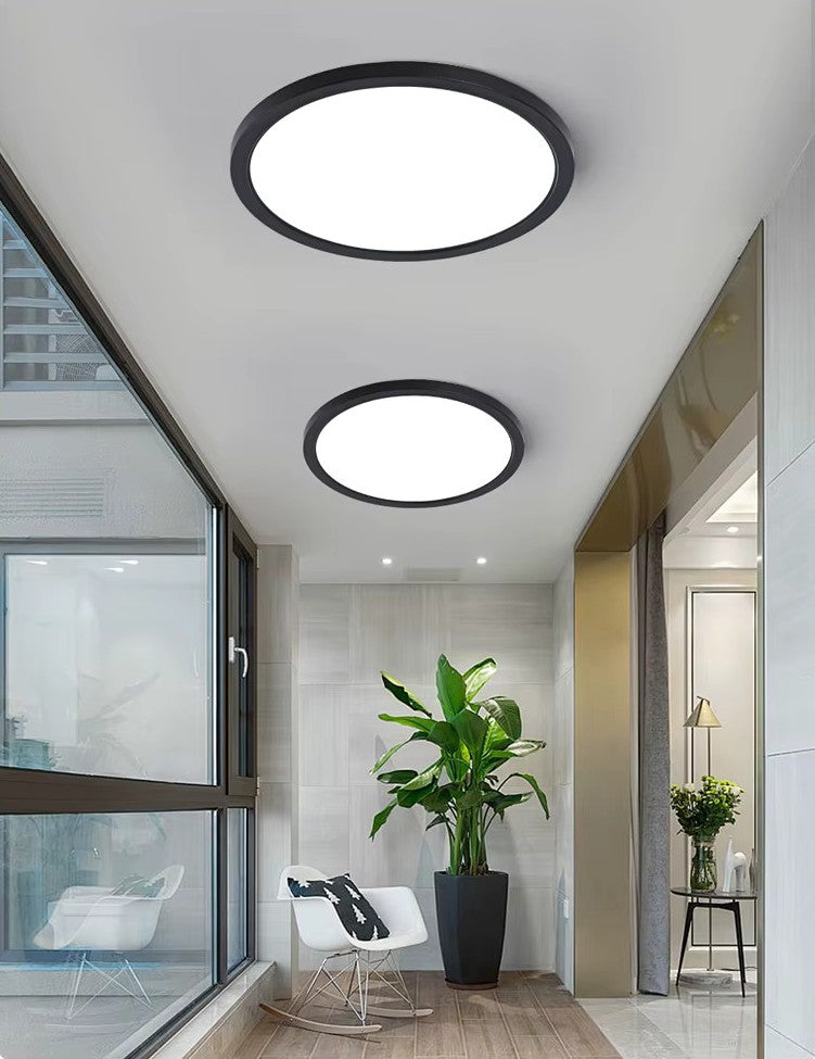 Plafoniera LED RFAN, Rotunda, Slim, 24W, 3 Tipuri De Lumina, Negru