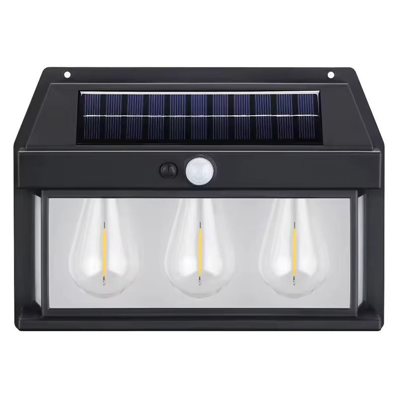 Aplica Exterior RFAN, Cu Panou Solar Si Senzor Miscare, Model 686035, IP65, Lumina Calda, Negru