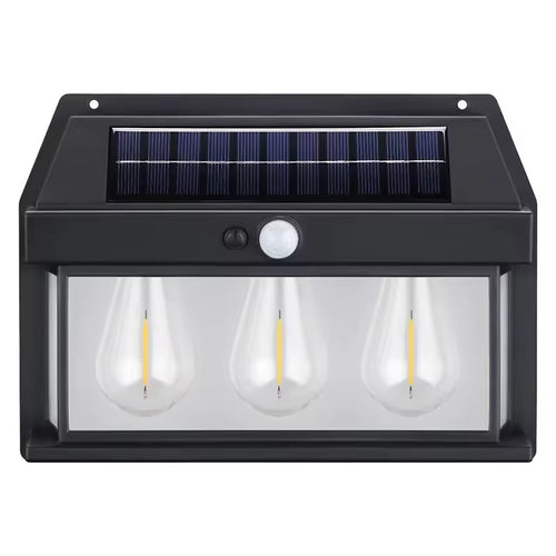 Aplica Exterior RFAN, Cu Panou Solar Si Senzor Miscare, Model 686035, IP65, Lumina Calda, Negru
