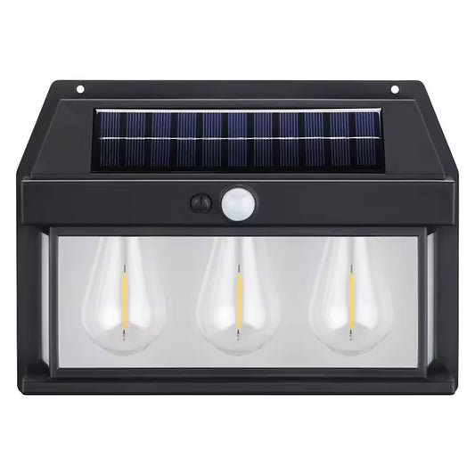 Aplica Exterior RFAN, Cu Panou Solar Si Senzor Miscare, Model 686035, IP65, Lumina Calda, Negru