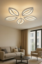 Lustra LED RFAN, Model R9027/5, cu Telecomanda, 3 Tipuri de Lumina, Intensitate Reglabila, 80W, Alb