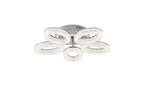Lustra LED RFAN, Model K3538/5CH, Cu Telecomanda, 3 Tipuri De Lumina, Intensitate Reglabila, 120W, Argintiu