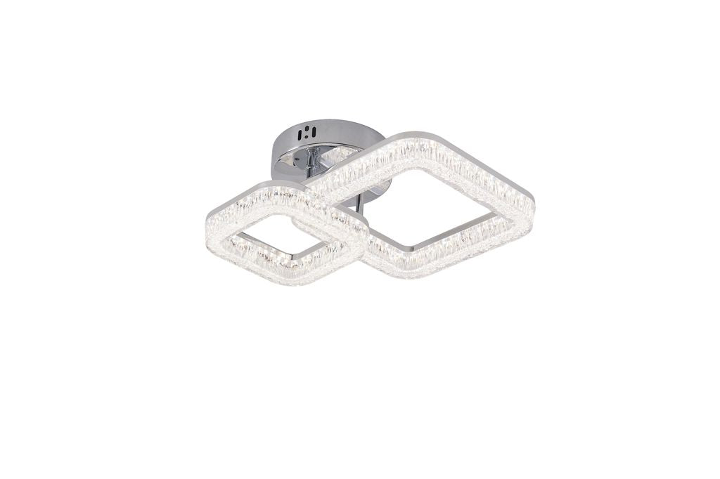 Lustra LED RFAN, Model K3535/1+1CH, Cu Telecomanda, 3 Tipuri De Lumina, Intensitate Reglabila, 80W, Argintiu