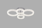Lustra LED RFAN, Model K3536/2+2CH, Cu Telecomanda, 3 Tipuri De Lumina, Intensitate Reglabila, 120W, Argintiu