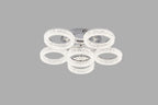 Lustra LED RFAN, Model K3536/5+1ACH, Cu Telecomanda, 3 Tipuri De Lumina, Intensitate Reglabila, 120W, Argintiu