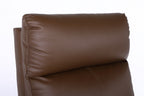 Fotoliu recliner din piele ecologică, spatar rabatabil si suport picioare extensibil, Kaki