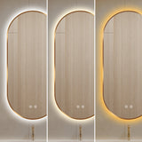 Oglinda LED Si Touch, 50 X 100 Cm, Functie Dezaburire, Rama Auriu-Bronz, Trei Tipuri Lumina, J179-50100, Smack