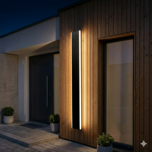 Aplica LED Exterior RFAN, Model K-23180AL, IP65, Lumina Calda, 44W, Negru