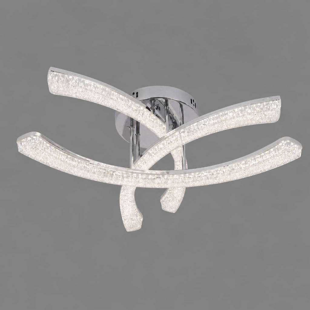 Lustra LED RFAN, Model K2550/3, cu Telecomanda, 3 Tipuri de Lumina, Intensitate Reglabila, 80W, Argintiu