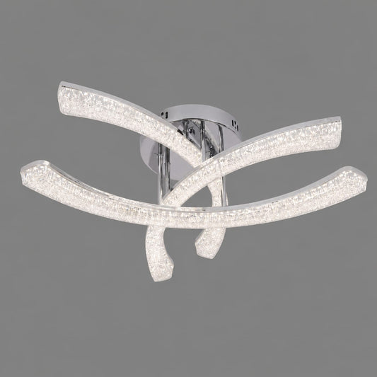 Lustra LED RFAN, Model K2550/3, cu Telecomanda, 3 Tipuri de Lumina, Intensitate Reglabila, 80W, Argintiu
