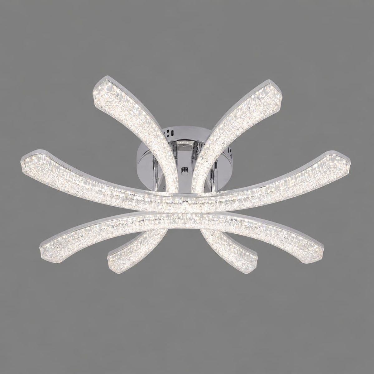 Lustra LED RFAN, Model K2550/4A, cu Telecomanda, 3 Tipuri de Lumina, Intensitate Reglabila, 120W, Argintiu