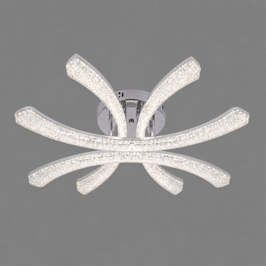Lustra LED RFAN, Model K2550/4A, cu Telecomanda, 3 Tipuri de Lumina, Intensitate Reglabila, 120W, Argintiu