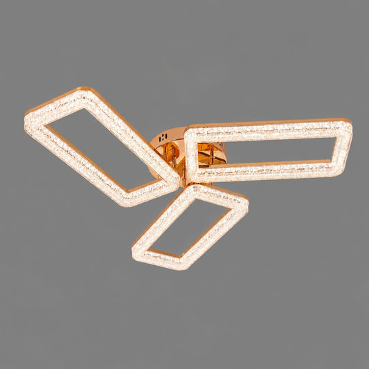 Lustra LED RFAN, Model K2551/3A, cu Telecomanda, 3 Tipuri de Lumina, Intensitate Reglabila, 120W, Auriu