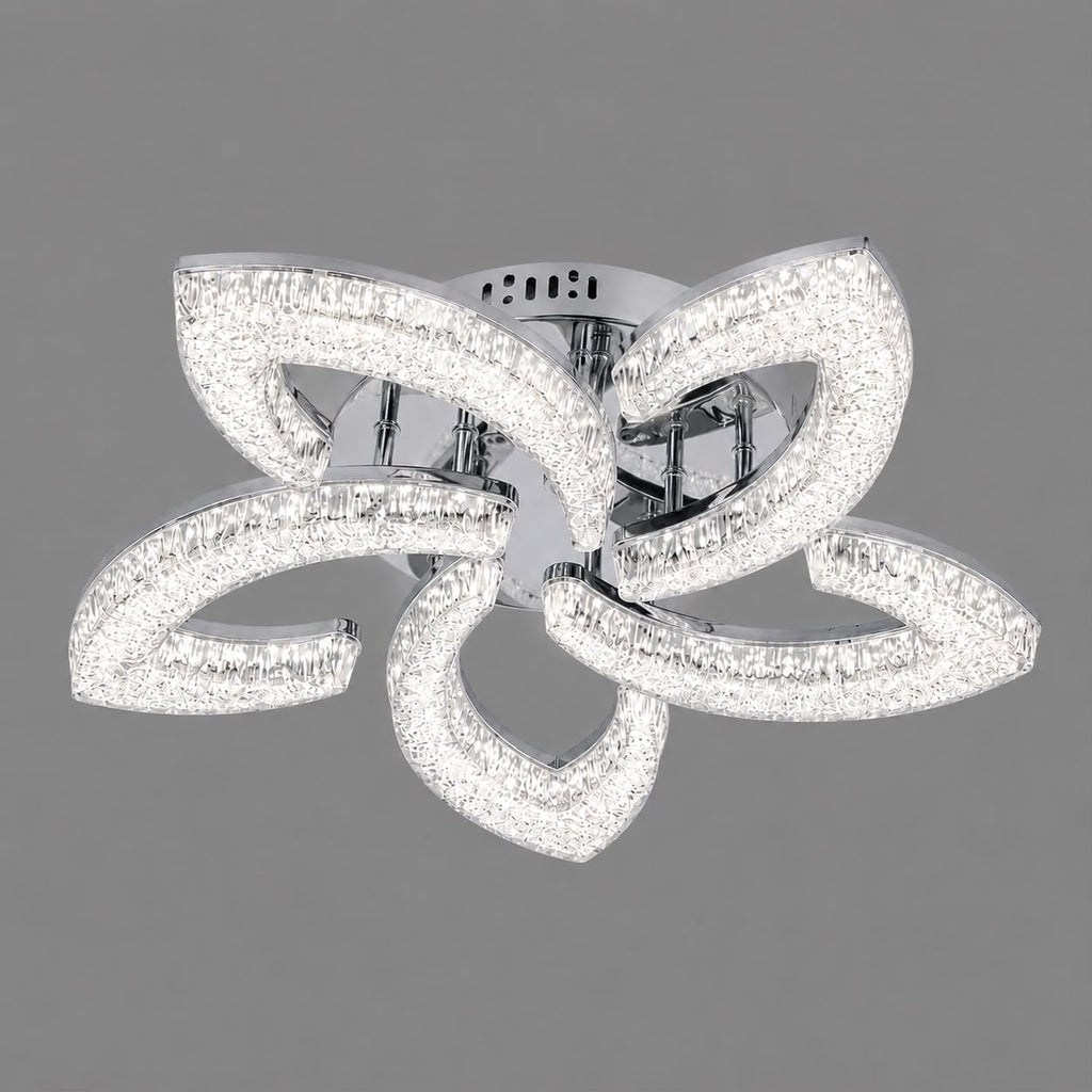 Lustra LED RFAN, Model K2558/5, cu Telecomanda, 3 Tipuri de Lumina, Intensitate Reglabila, 120W, Argintiu