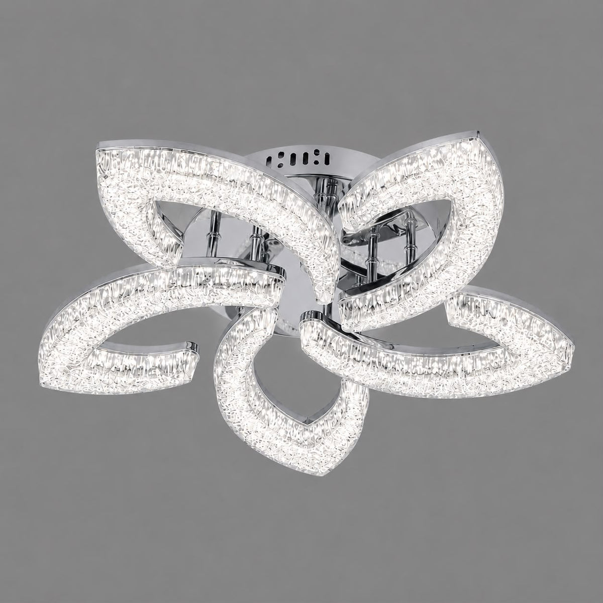 Lustra LED RFAN, Model K2558/5, cu Telecomanda, 3 Tipuri de Lumina, Intensitate Reglabila, 120W, Argintiu