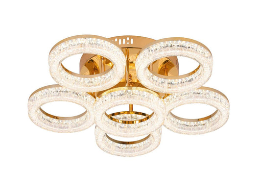 Lustra LED RFAN, Model K3536/5+1AGD, Cu Telecomanda, 3 Tipuri De Lumina, Intensitate Reglabila, 120W, Argintiu