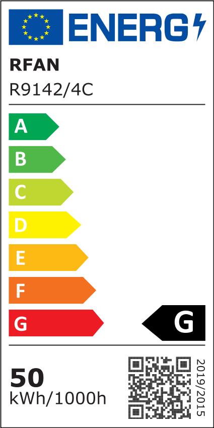 Lustra LED RFAN, Model R9142/4C, Cu Telecomanda, 3 Tipuri De Lumina Plus Lumina RGB, Intensitate Reglabila, 50W, Alb/Negru