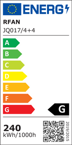 Lustra LED RFAN, Model JQ017/4+4, Cu Telecomanda, 3 Tipuri De Lumina, Intensitate Reglabila, 240W, Auriu