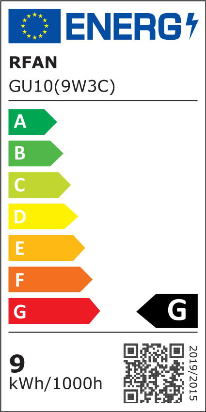 Bec LED RFAN, GU10, 3 Tipuri de Lumina, Calda-Neutra-Rece, 9W, Alb