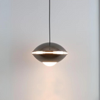 Pendul LED RFAN, Model D20893, Lumina Neutra, Inaltime Reglabila, 7W, Negru Lucios