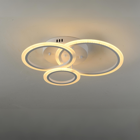 Lustra LED RFAN, Model K001-3, cu Telecomanda, 3 Tipuri de Lumina, Intensitate Reglabila, 66W, Alb