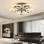Lustra LED RFAN Model 1008/5+5 design negru cu telecomandă