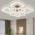 Lustra LED RFAN, Model K3535/4+4GD, Cu Telecomanda, 3 Tipuri De Lumina, Intensitate Reglabila, 200W, Auriu