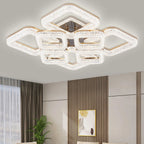 Lustra LED RFAN, Model K3535/4+4GD, Cu Telecomanda, 3 Tipuri De Lumina, Intensitate Reglabila, 200W, Auriu