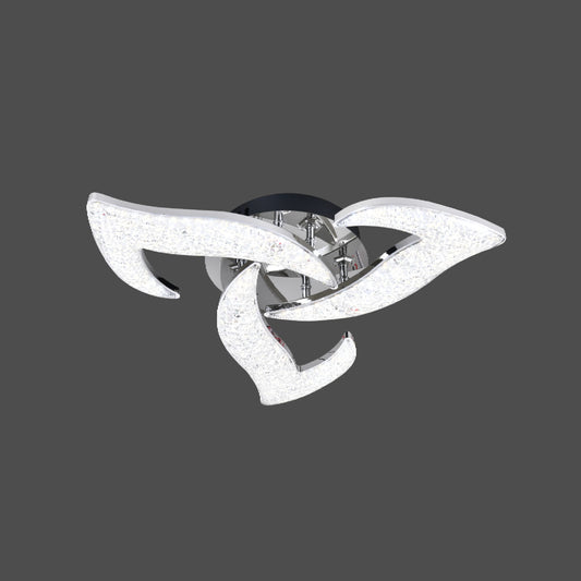 Lustra LED RFAN, Model R9179/3, Cu Telecomanda, 3 Tipuri De Lumina, Intensitate Reglabila, 60W, Argintiu