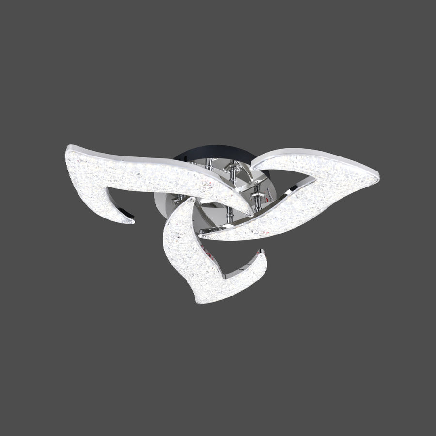 Lustra LED RFAN, Model R9179/3, Cu Telecomanda, 3 Tipuri De Lumina, Intensitate Reglabila, 60W, Argintiu